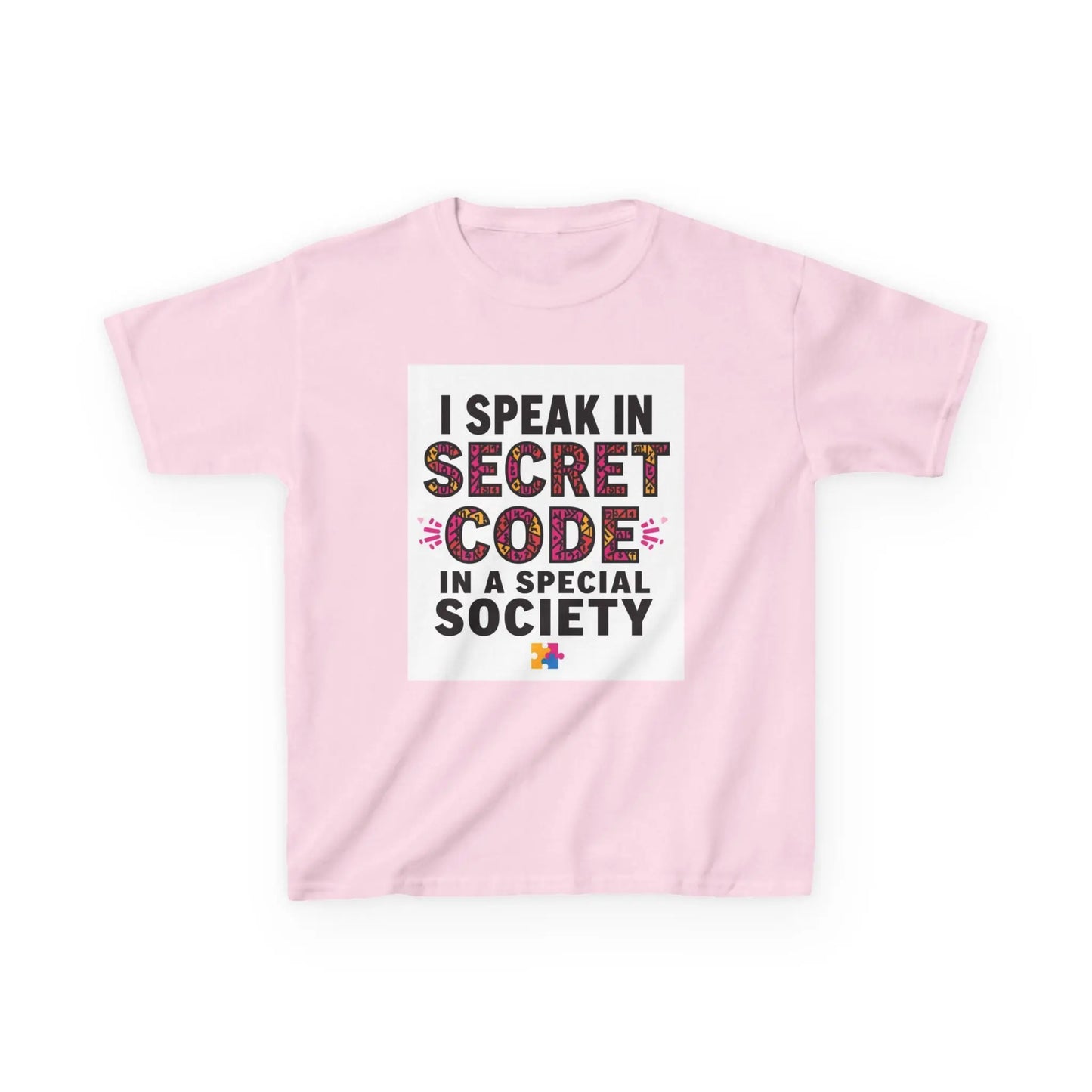 "I Speak in Secret Code" - Kids Autism Awareness T-Shirt Printify