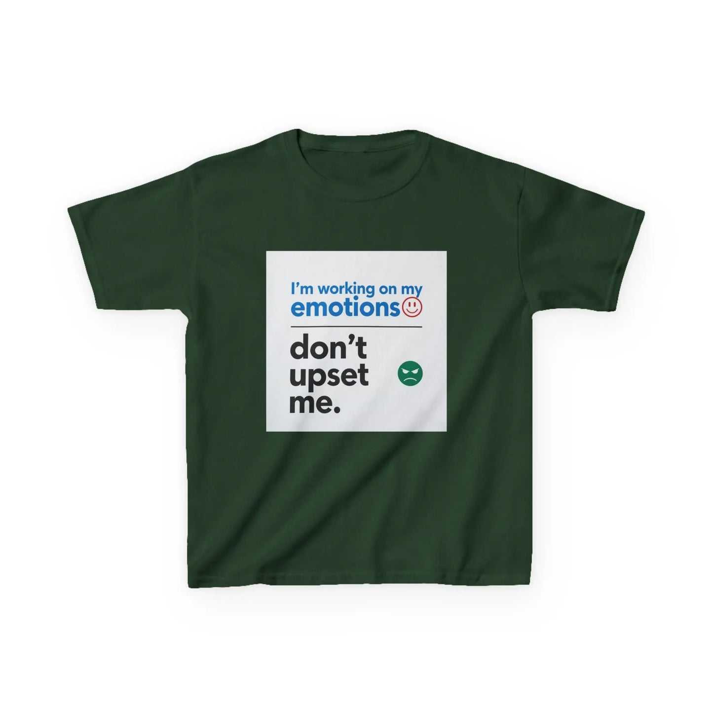 "I'm working on my emotions, don't upset me." - Kids Autism Awareness T-Shirt Printify