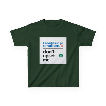 "I'm working on my emotions, don't upset me." - Kids Autism Awareness T-Shirt Printify
