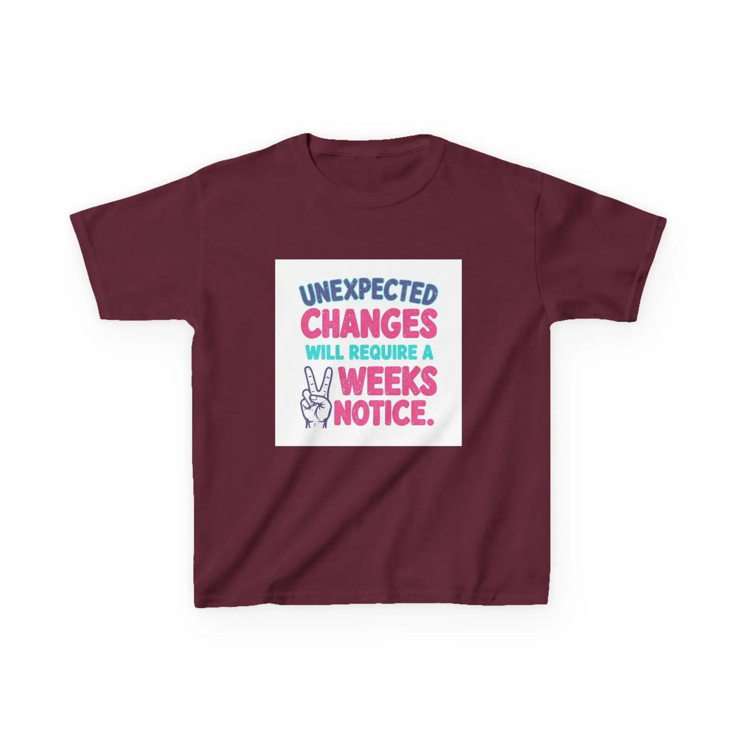"Unexpected Changes Will Require 2 Weeks Notice" - Kids Autism Awareness T-Shirt Printify