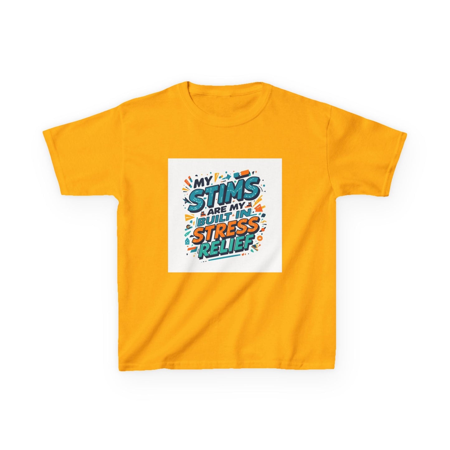 “My Stims Are My Superpower: Stress Relief” - Kids Autism Awareness T-Shirt Printify