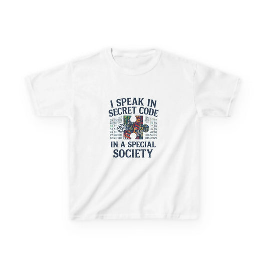 "I Speak in Secret Code in a Special Society" - Kids Autism Awareness T-Shirt Printify