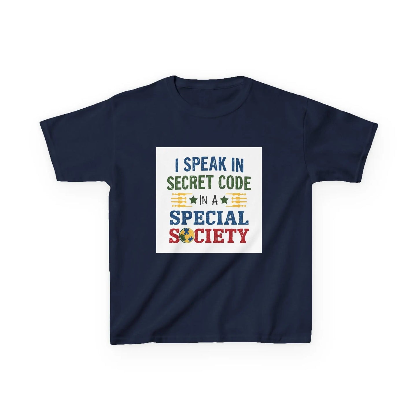 "I Speak in Secret Code" - Kids Autism Awareness T-Shirt Printify