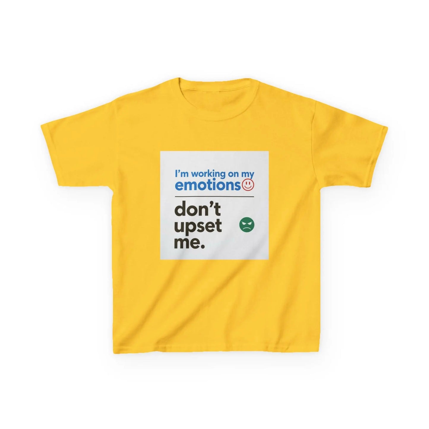 "I'm working on my emotions, don't upset me." - Kids Autism Awareness T-Shirt Printify