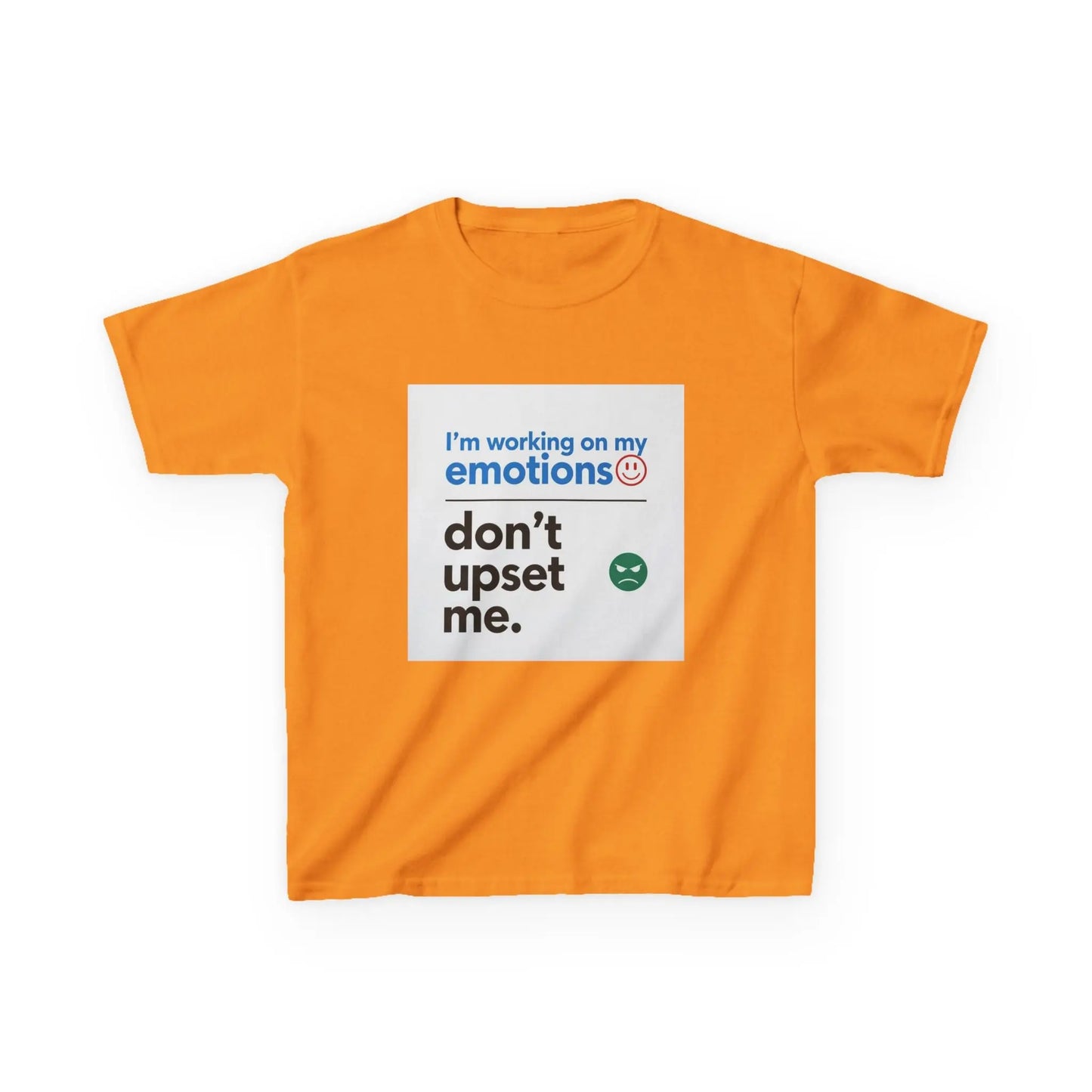 "I'm working on my emotions, don't upset me." - Kids Autism Awareness T-Shirt Printify