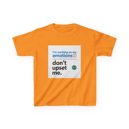 "I'm working on my emotions, don't upset me." - Kids Autism Awareness T-Shirt Printify