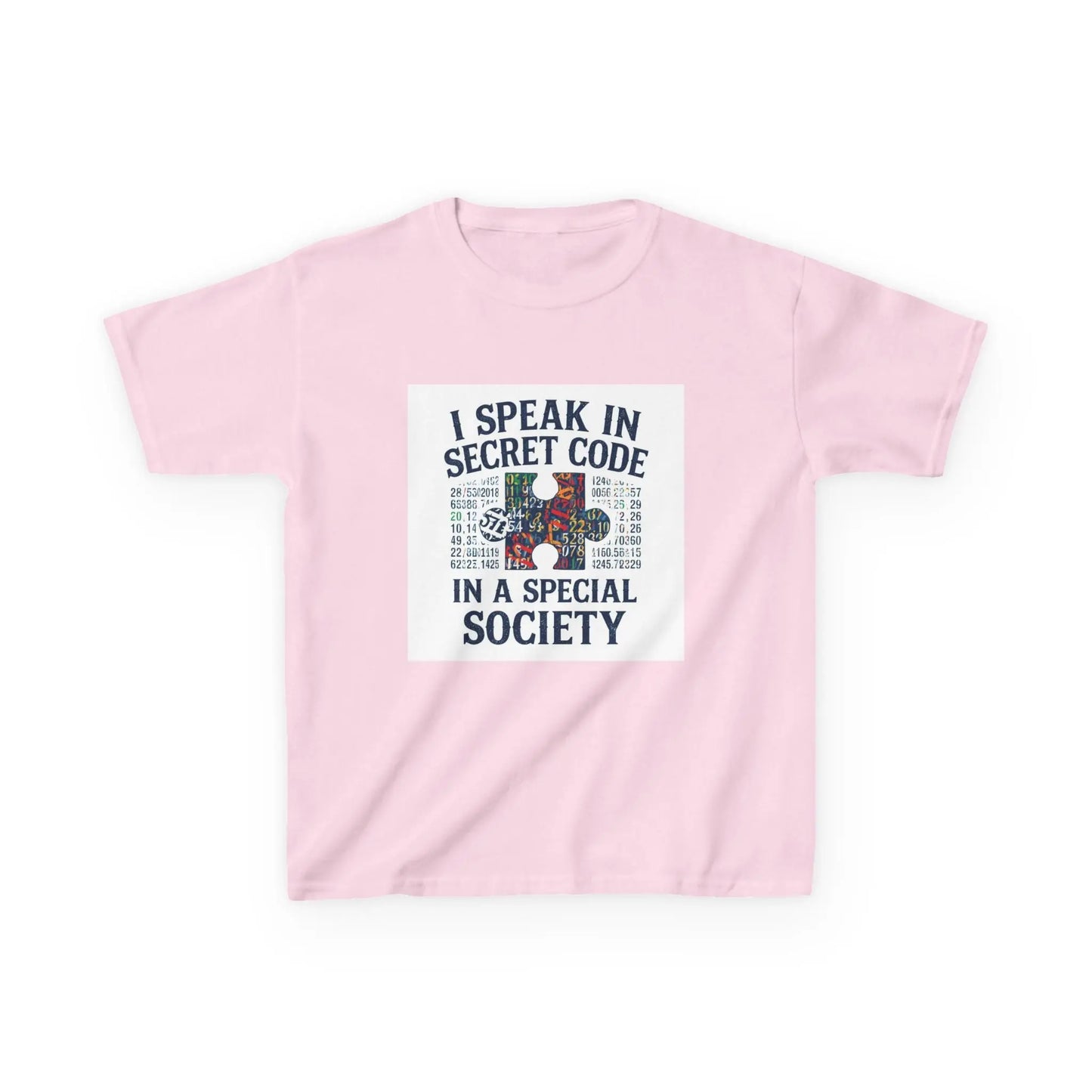 "I Speak in Secret Code in a Special Society" - Kids Autism Awareness T-Shirt Printify