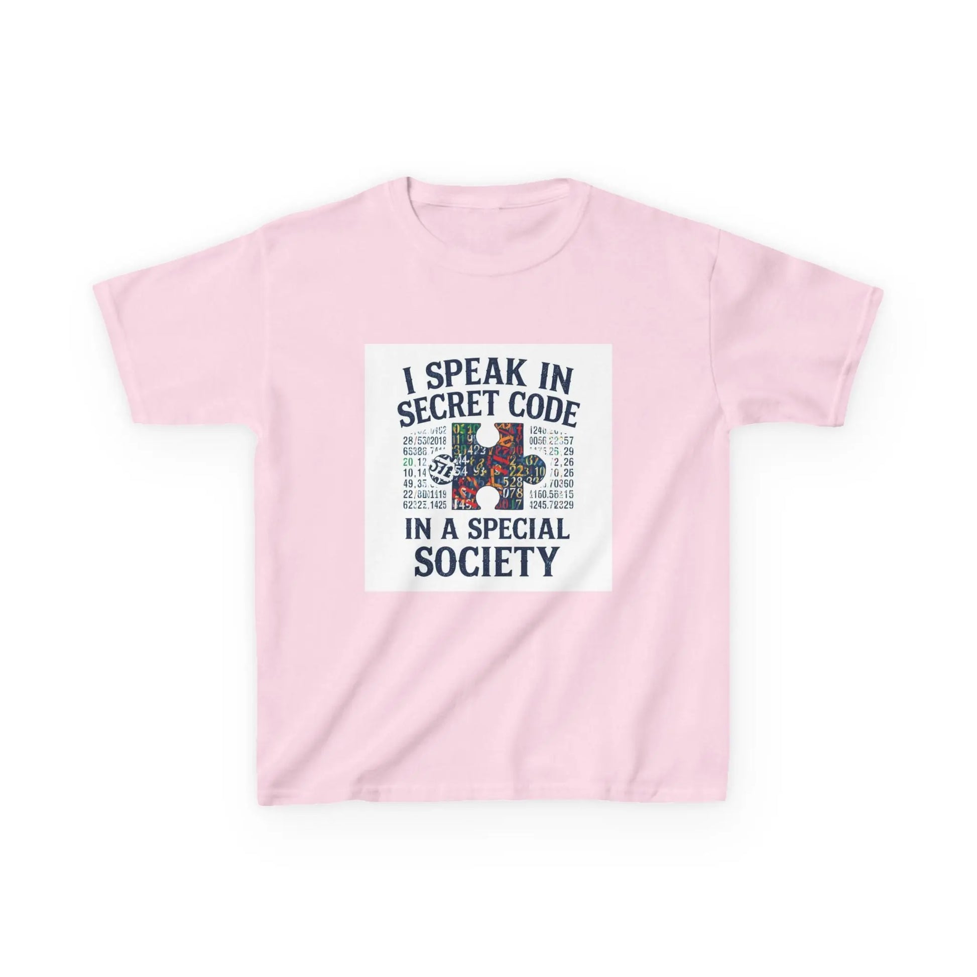 "I Speak in Secret Code in a Special Society" - Kids Autism Awareness T-Shirt Printify