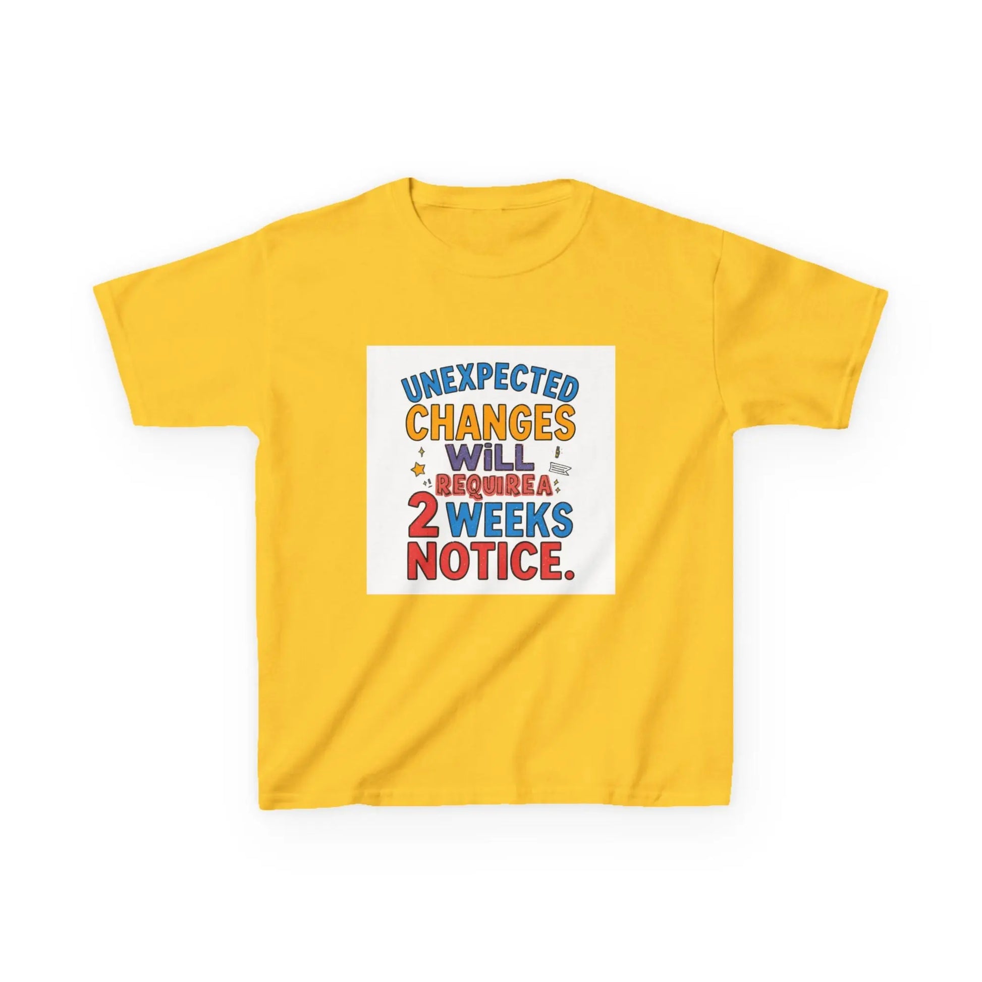 "Unexpected Changes Will Require 2 Weeks Notice" - Kids Autism Awareness T-Shirt Printify