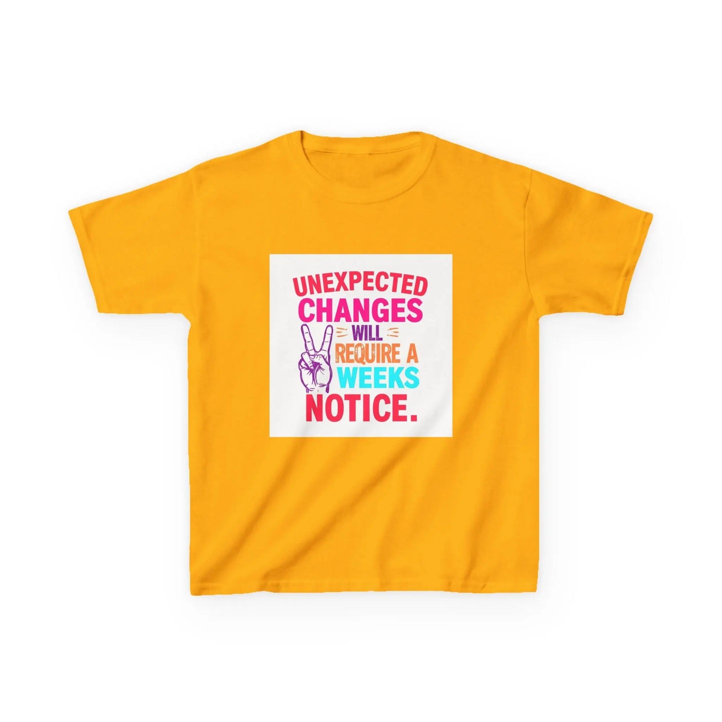 “Unexpected Changes Will Require A 2 Weeks Notice” - Kids Autism Awareness T-Shirt Printify