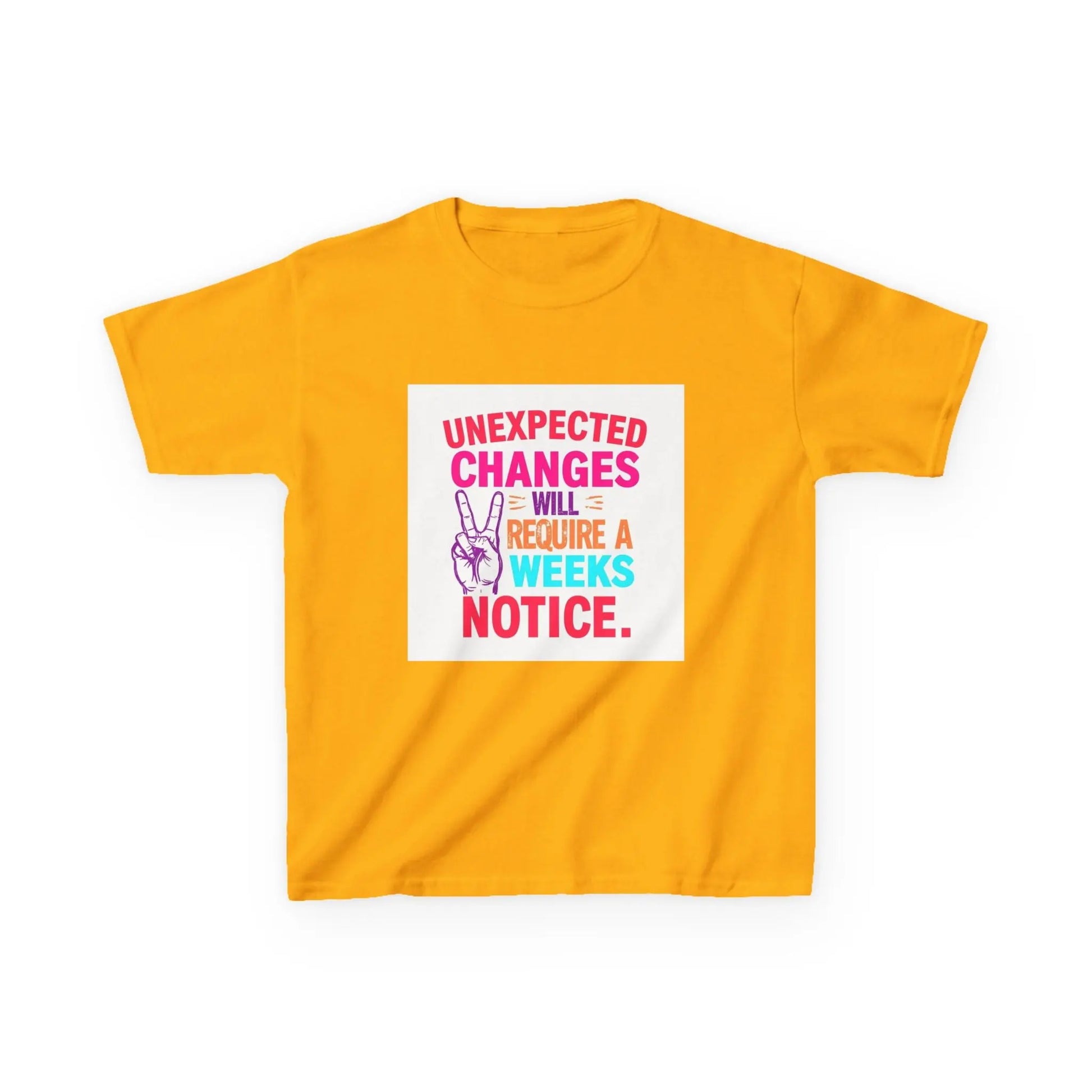 “Unexpected Changes Will Require A 2 Weeks Notice” - Kids Autism Awareness T-Shirt Printify