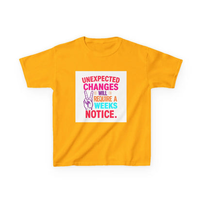 “Unexpected Changes Will Require A 2 Weeks Notice” - Kids Autism Awareness T-Shirt Printify