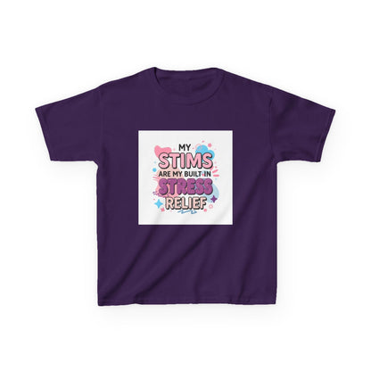 “My Stims Are My Built-In Stress Relief” - Kids Autism Awareness T-Shirt Printify