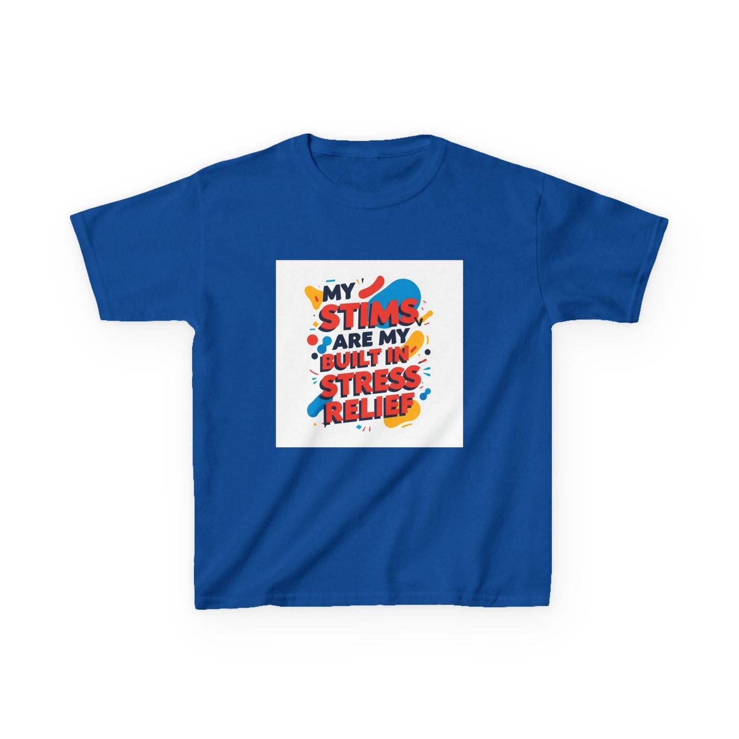"My Stims Are My Built-in Stress Relief"- Kids Autism Awareness T-Shirt Printify