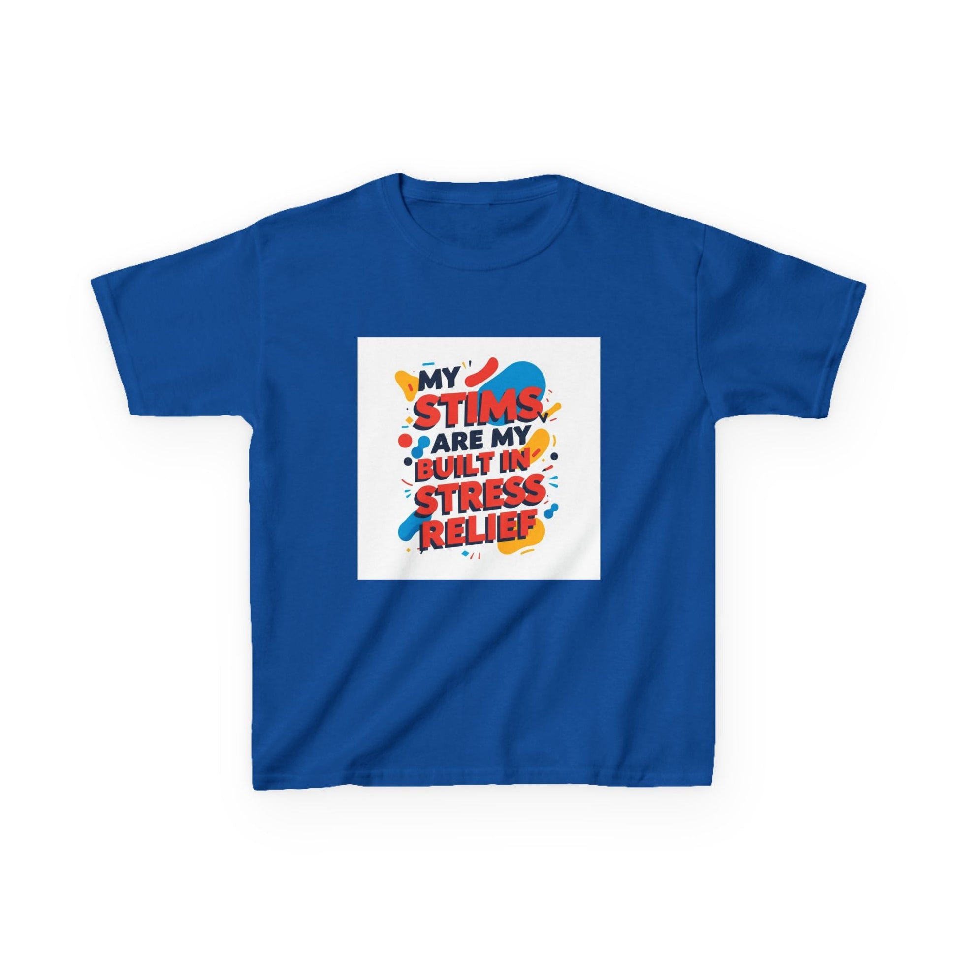 "My Stims Are My Built-in Stress Relief"- Kids Autism Awareness T-Shirt Printify