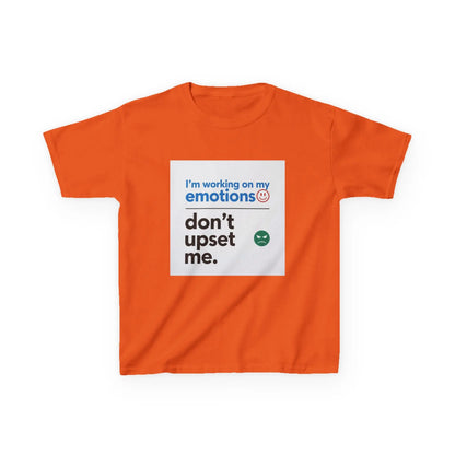 "I'm working on my emotions, don't upset me." - Kids Autism Awareness T-Shirt Printify