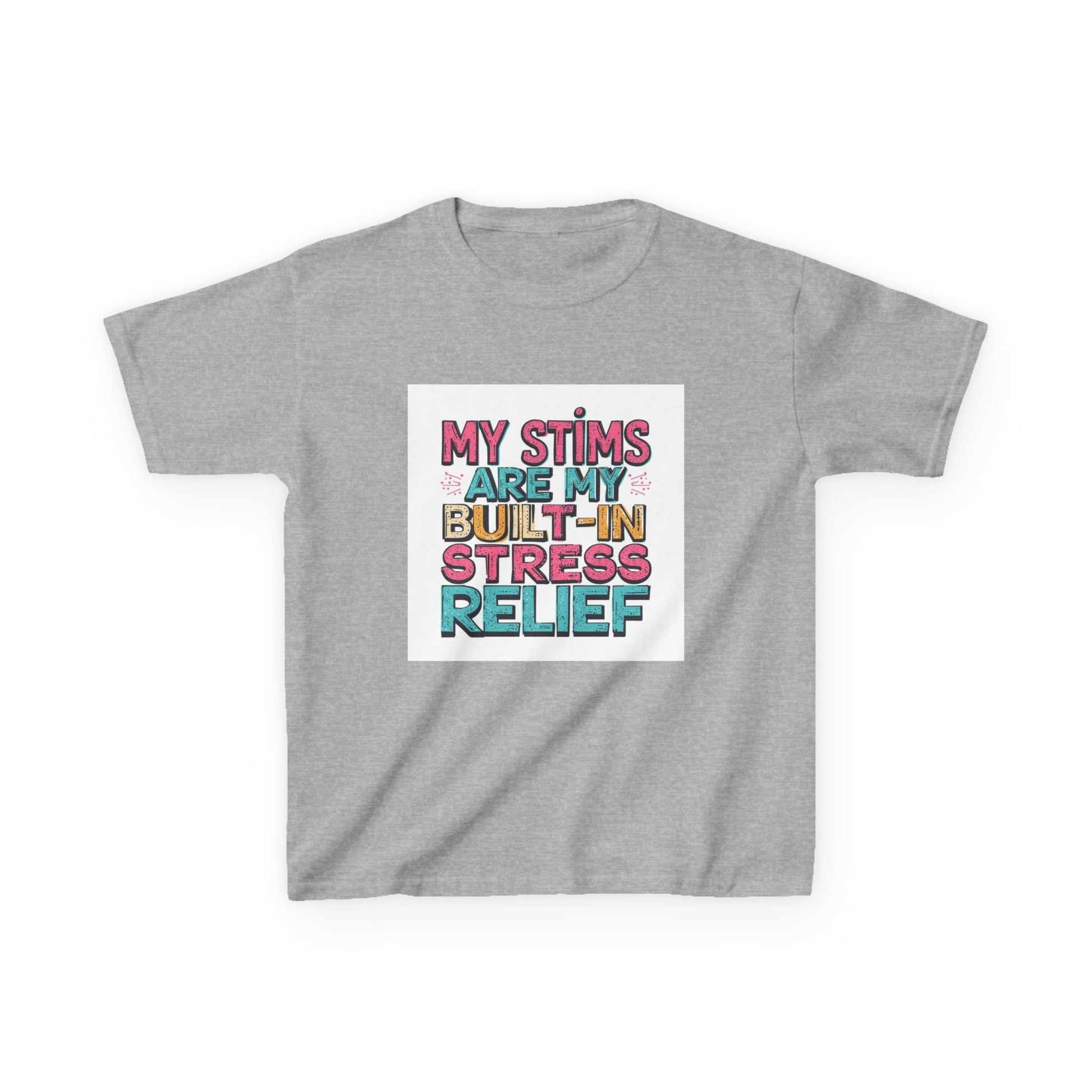 "My Stims Are My Built‑In Stress Relief" - Kids Autism Awareness T-Shirt Printify