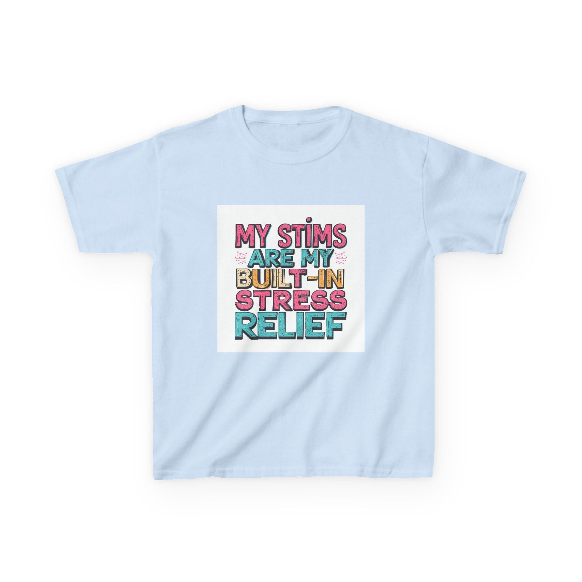 "My Stims Are My Built‑In Stress Relief" - Kids Autism Awareness T-Shirt Printify