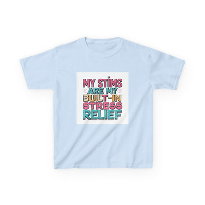 "My Stims Are My Built‑In Stress Relief" - Kids Autism Awareness T-Shirt Printify