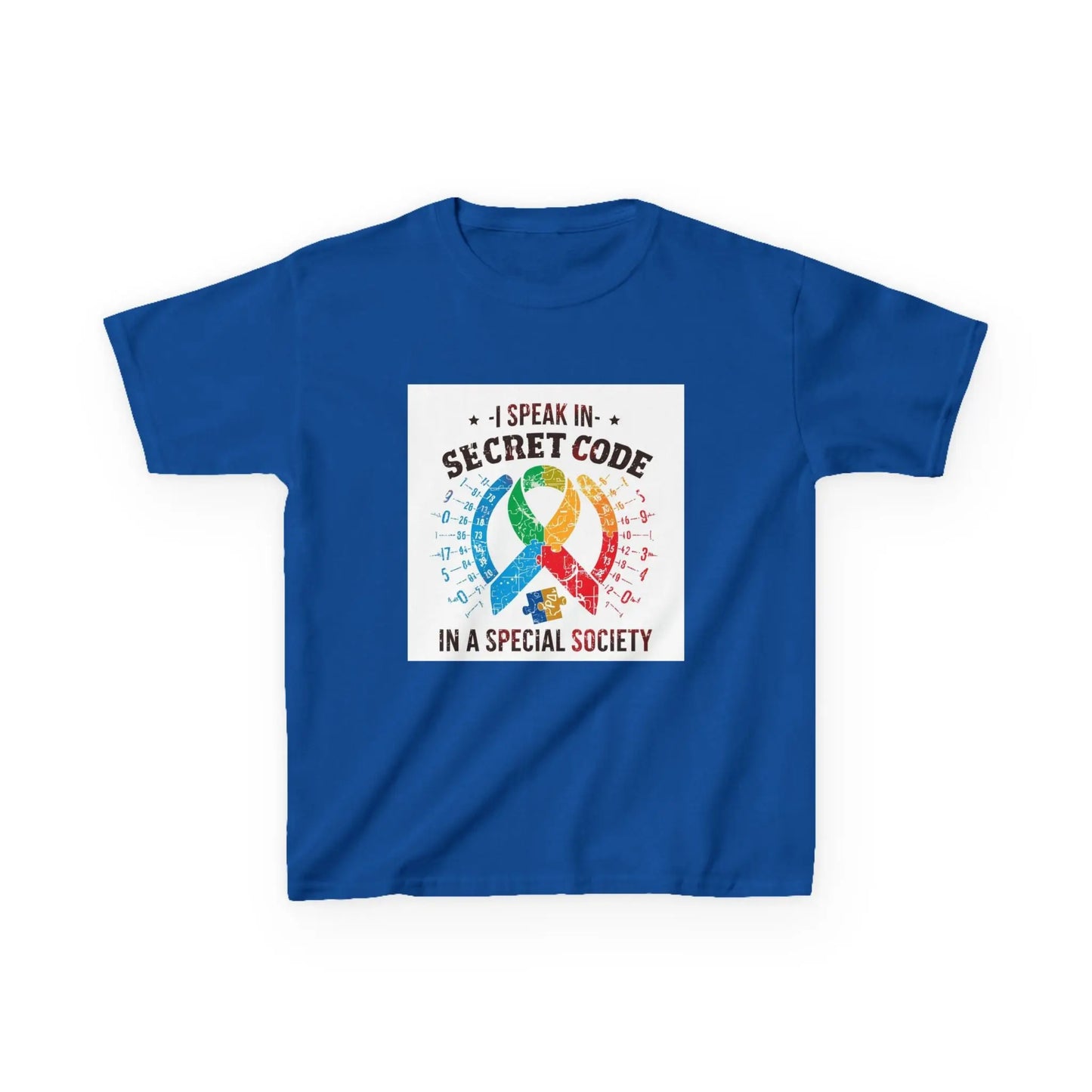 "I Speak in Secret Code in a Special Society" - Kids Autism Awareness T-Shirt Printify