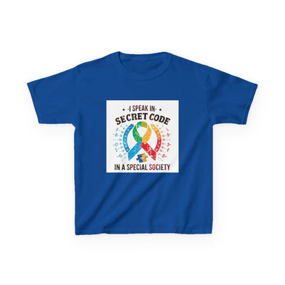 "I Speak in Secret Code in a Special Society" - Kids Autism Awareness T-Shirt Printify