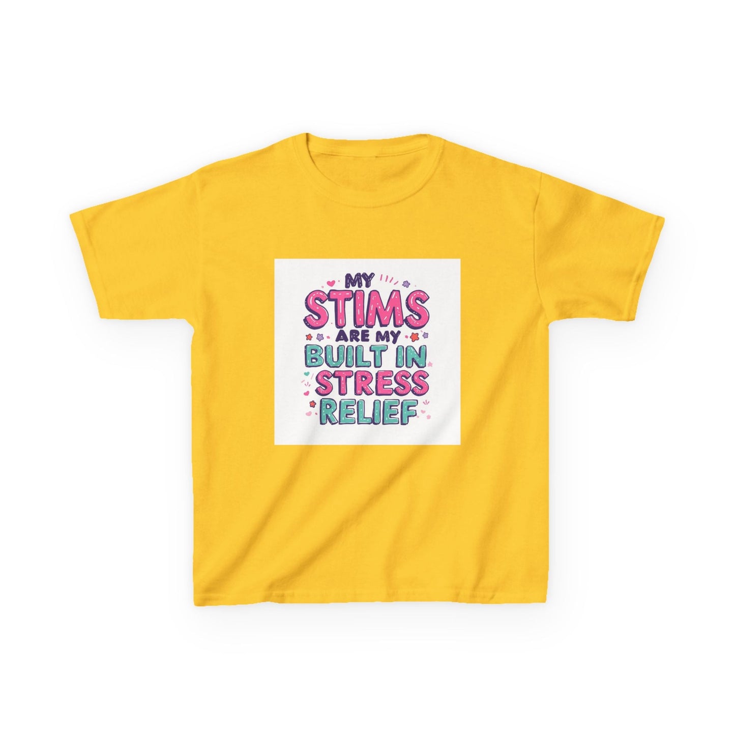 "My Stims Are My Built-In Stress Relief" - Kids Autism Awareness T-Shirt Printify