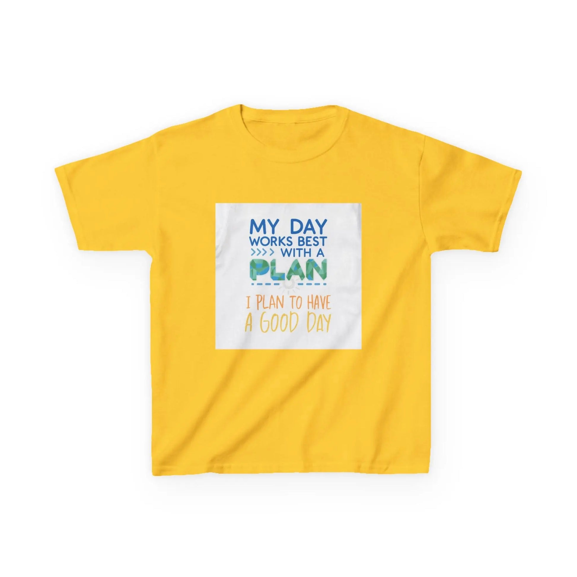 “My Day Works Best With a Plan” - Kids Autism Awareness T-Shirt Printify
