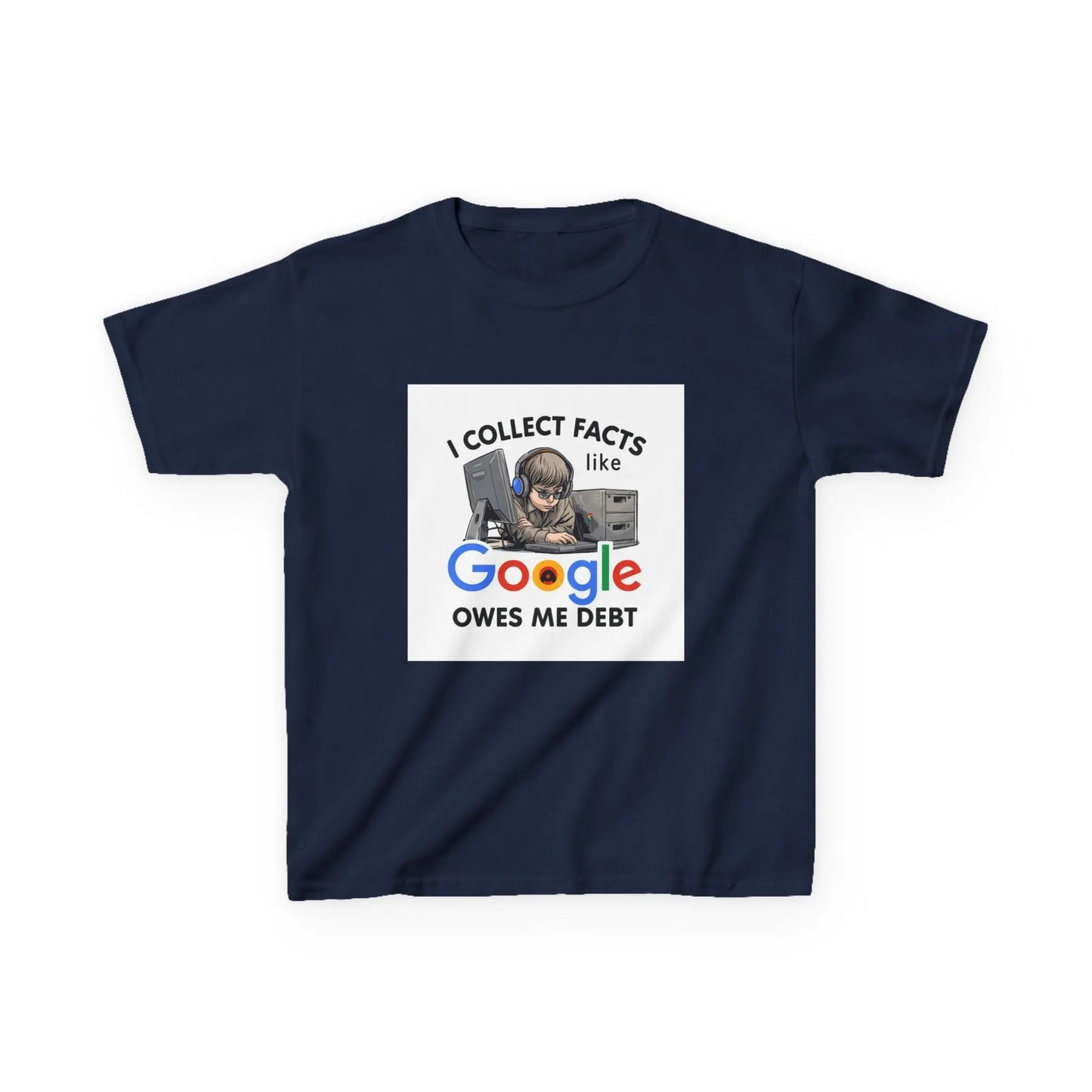 “I Collect Facts Like Google Owes Me Debt” - Kids Autism Awareness T-Shirt Printify