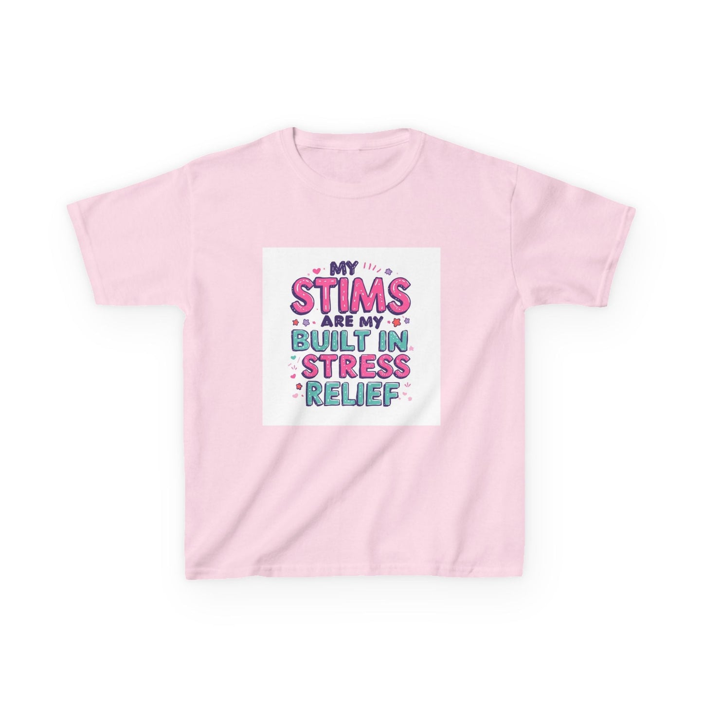 "My Stims Are My Built-In Stress Relief" - Kids Autism Awareness T-Shirt Printify