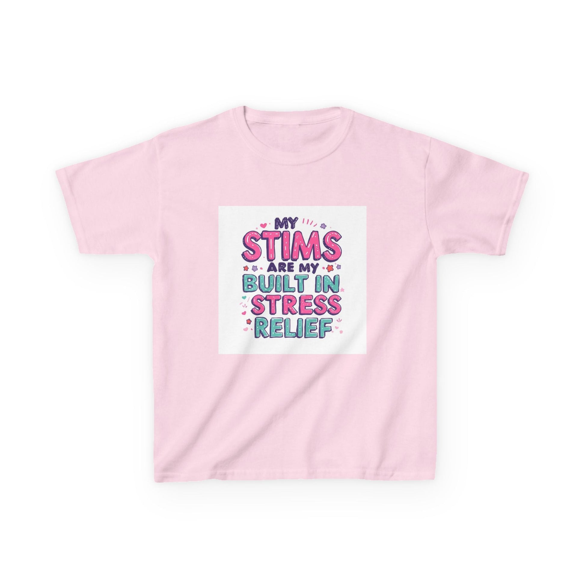 "My Stims Are My Built-In Stress Relief" - Kids Autism Awareness T-Shirt Printify