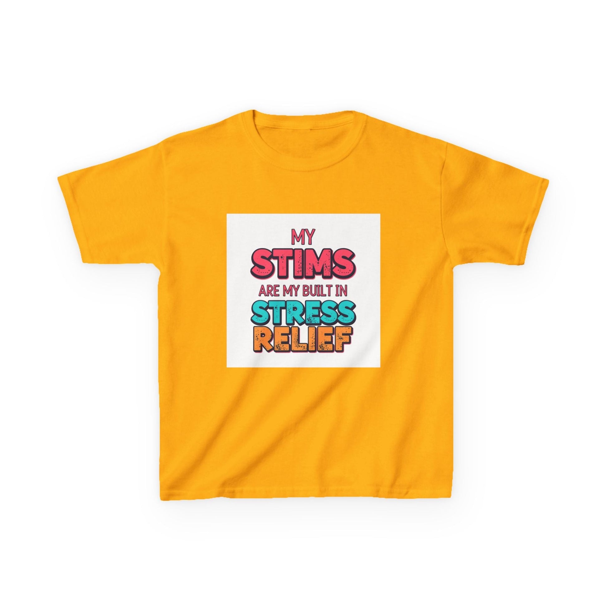"My Stims Are My Built-In Stress Relief" - Kids Autism Awareness T-Shirt Printify