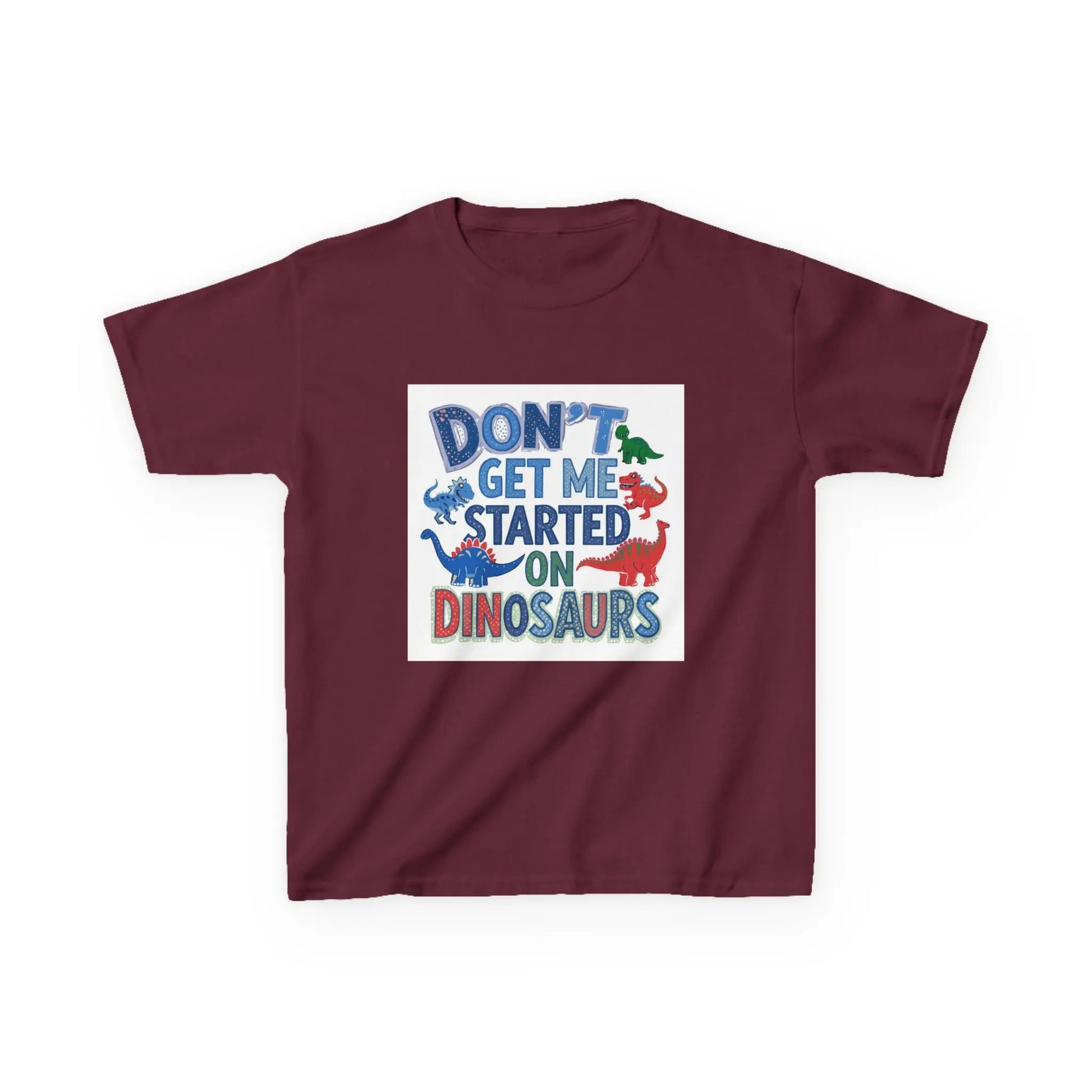 Kids Autism Awareness T-Shirt — "Don't Get Me Started on Dinosaurs" Colorful Dino Graphic Printify