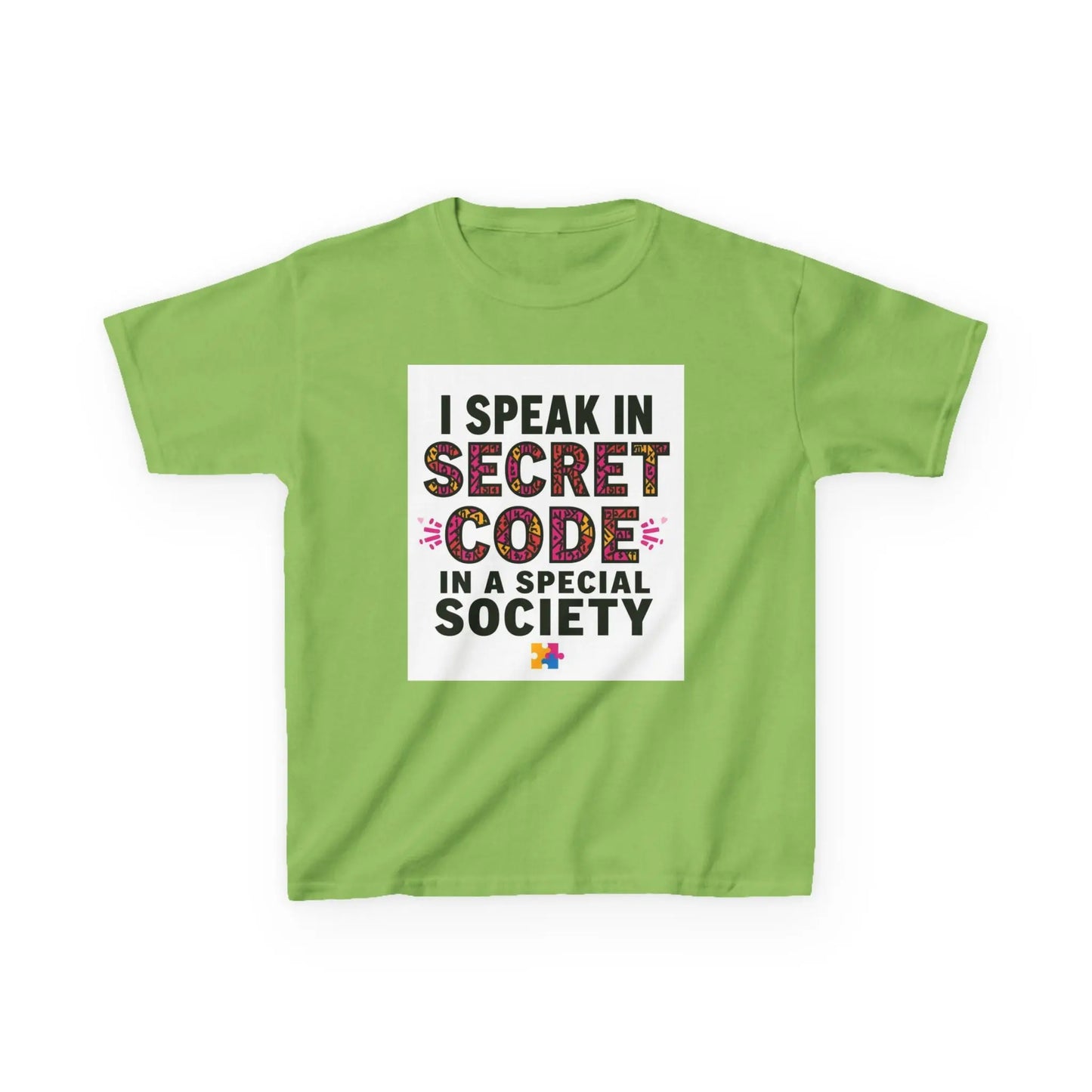 "I Speak in Secret Code" - Kids Autism Awareness T-Shirt Printify