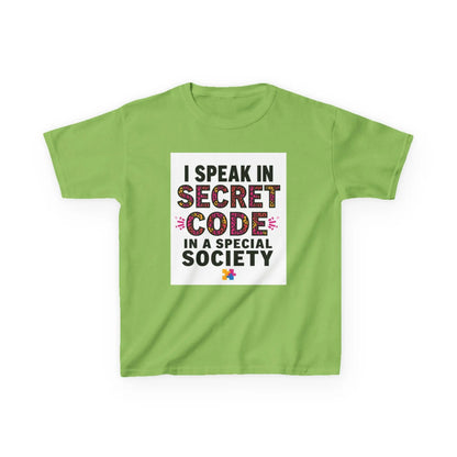 "I Speak in Secret Code" - Kids Autism Awareness T-Shirt Printify