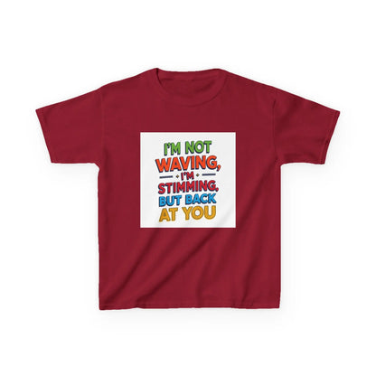 "I’m Not Waving, I’m Stimming, But Back At You" - Kids Autism Awareness T-Shirt Printify