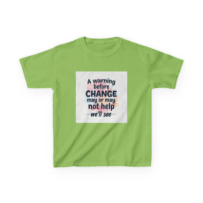 "A warning before CHANGE may or may not help — we'll see" - Kids Autism Awareness T-Shirt Printify