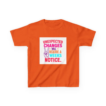 “Unexpected Changes Will Require A 2 Weeks Notice” - Kids Autism Awareness T-Shirt Printify