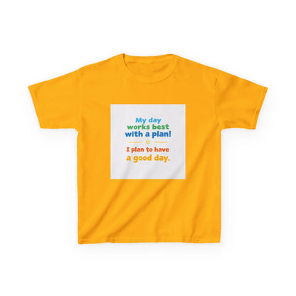 "My day works best with a plan! I plan to have a good day." - Kids Autism Awareness T-Shirt Printify