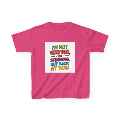 "I’m Not Waving, I’m Stimming, But Back At You" - Kids Autism Awareness T-Shirt Printify