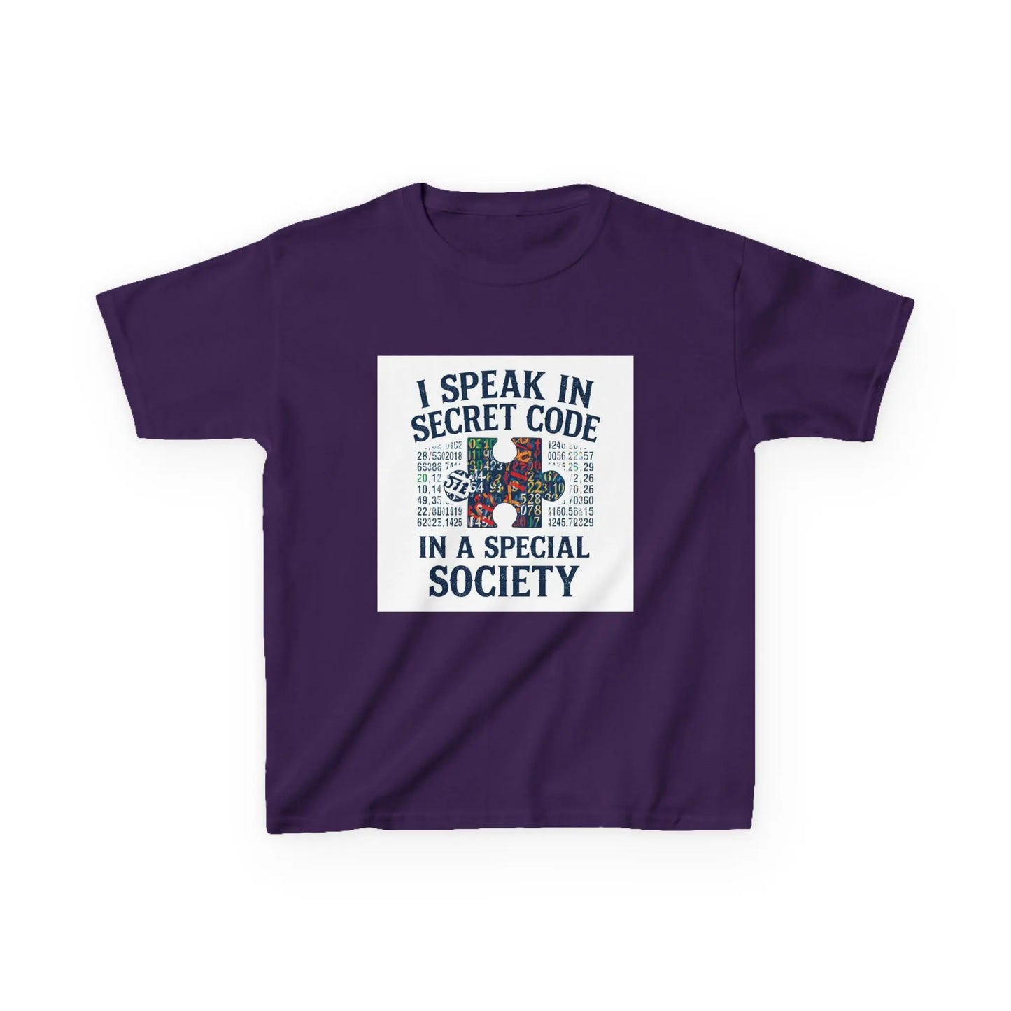 "I Speak in Secret Code in a Special Society" - Kids Autism Awareness T-Shirt Printify