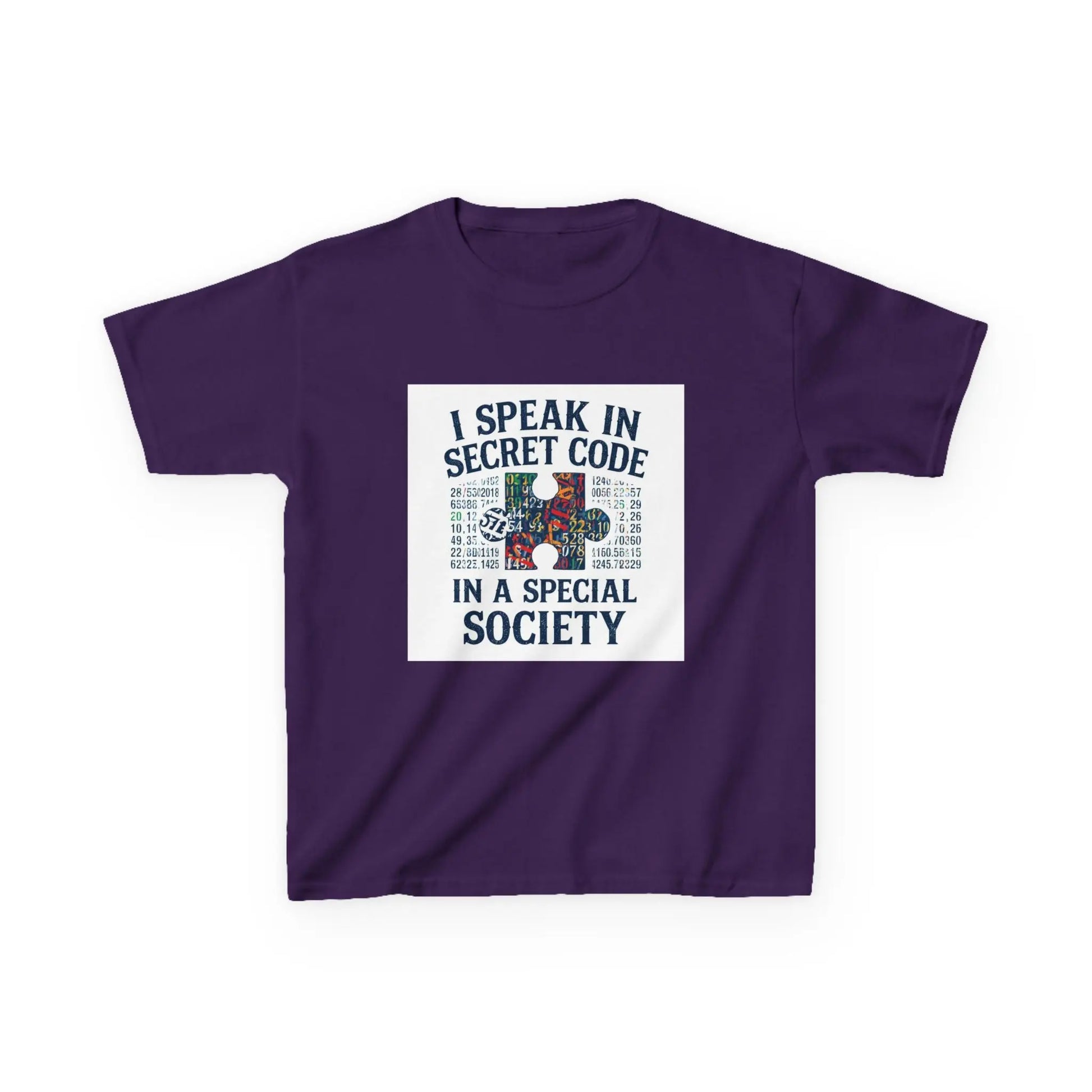 "I Speak in Secret Code in a Special Society" - Kids Autism Awareness T-Shirt Printify
