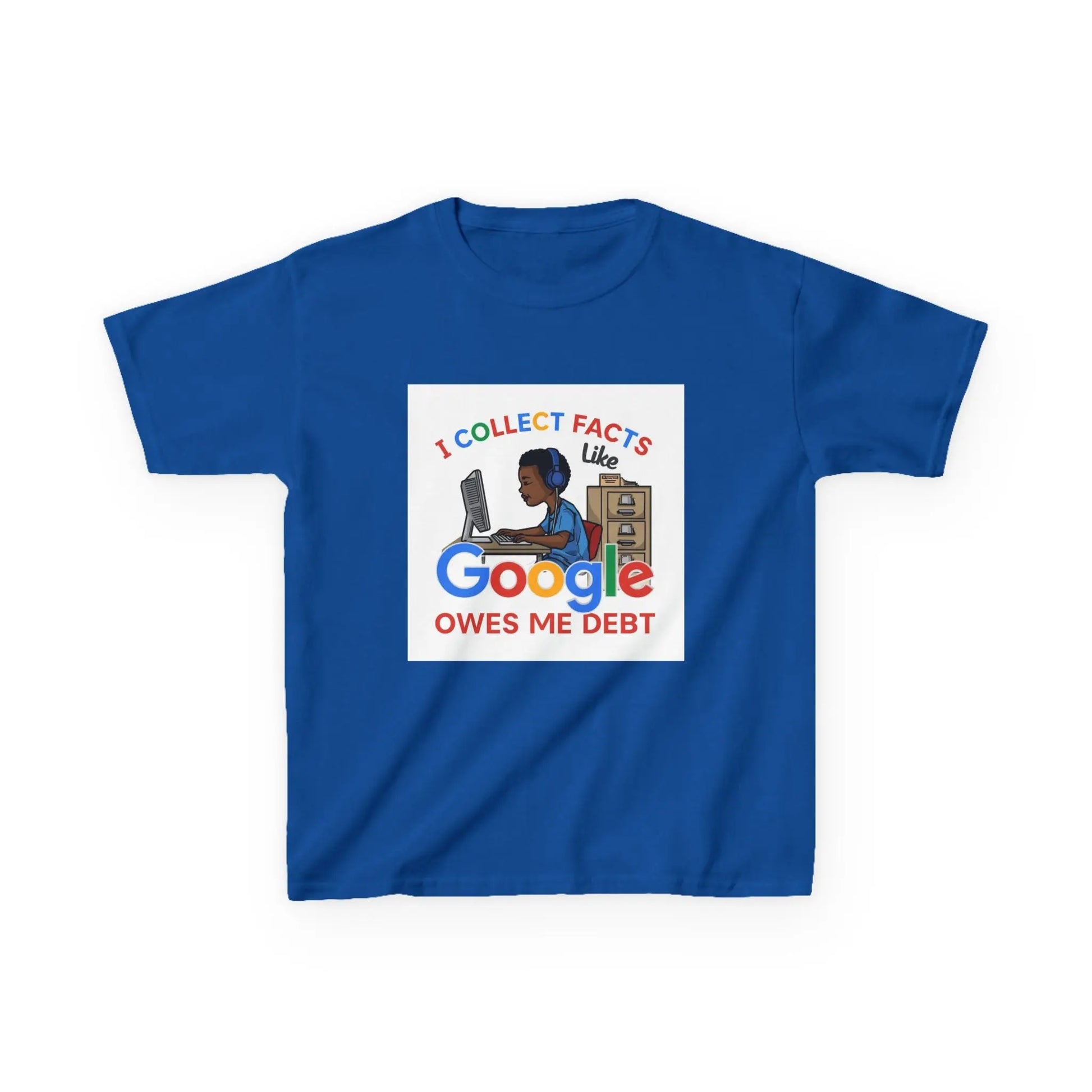 "I Collect Facts Like Google Owes Me Debt" - Kids Autism Awareness T-Shirt Printify