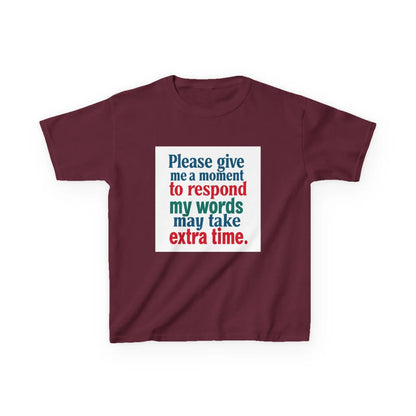 “Please give me a moment to respond” - Kids Autism Awareness T-Shirt Printify