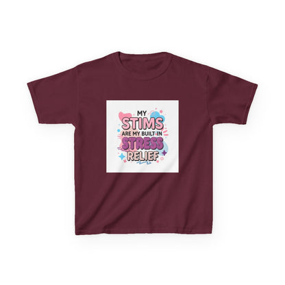 “My Stims Are My Built-In Stress Relief” - Kids Autism Awareness T-Shirt Printify