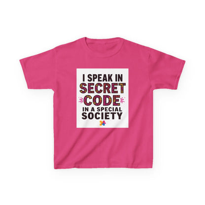 "I Speak in Secret Code" - Kids Autism Awareness T-Shirt Printify