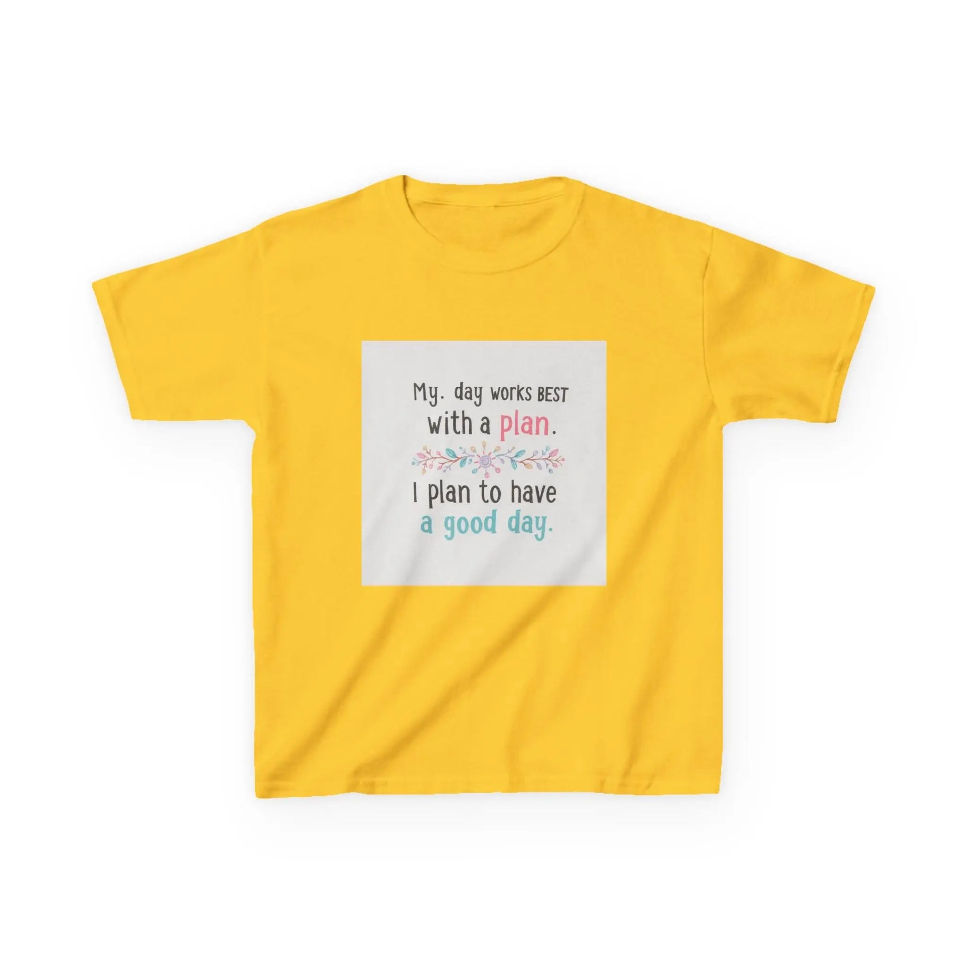 "My day works best with a plan. I plan to have a good day." - Kids Autism Awareness T-Shirt Printify