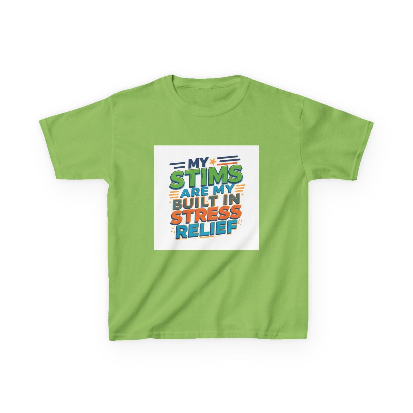 "My Stims Are My Built-In Stress Relief" - Kids Autism Awareness T-Shirt Printify