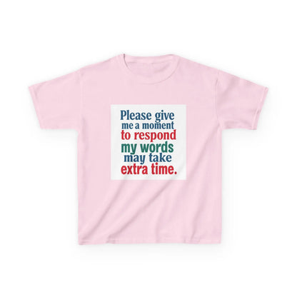 “Please give me a moment to respond” - Kids Autism Awareness T-Shirt Printify
