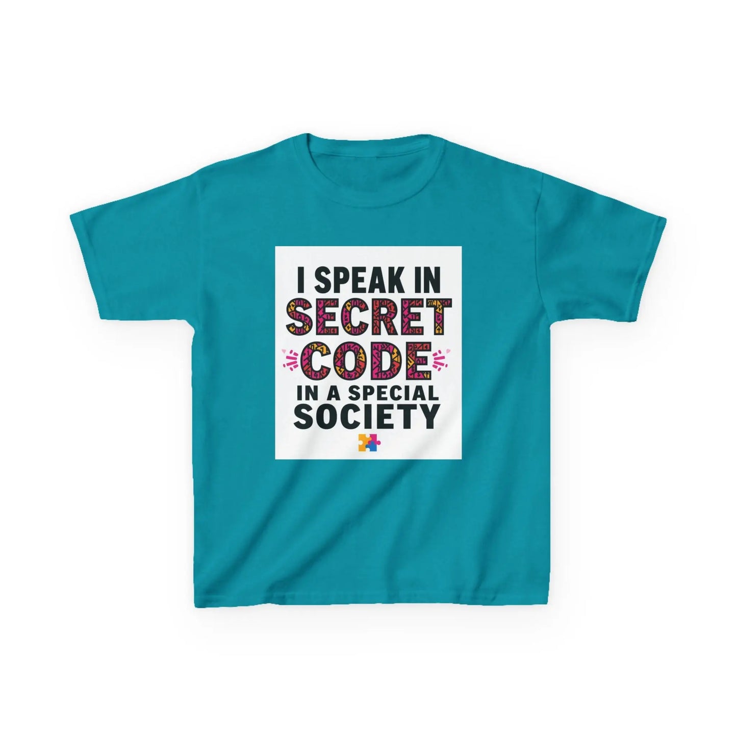 "I Speak in Secret Code" - Kids Autism Awareness T-Shirt Printify