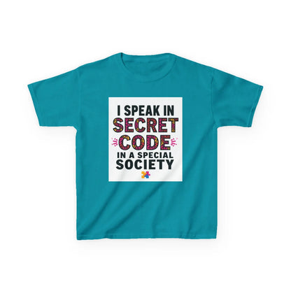 "I Speak in Secret Code" - Kids Autism Awareness T-Shirt Printify